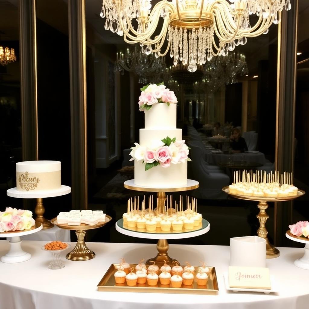 Luxe Dipped dessert table setup at a luxury event